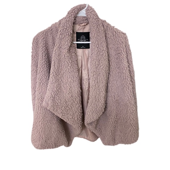 louise paris Jackets & Blazers - Louise Paris Lilac fuzzy Sherpa open drape front jacket XL